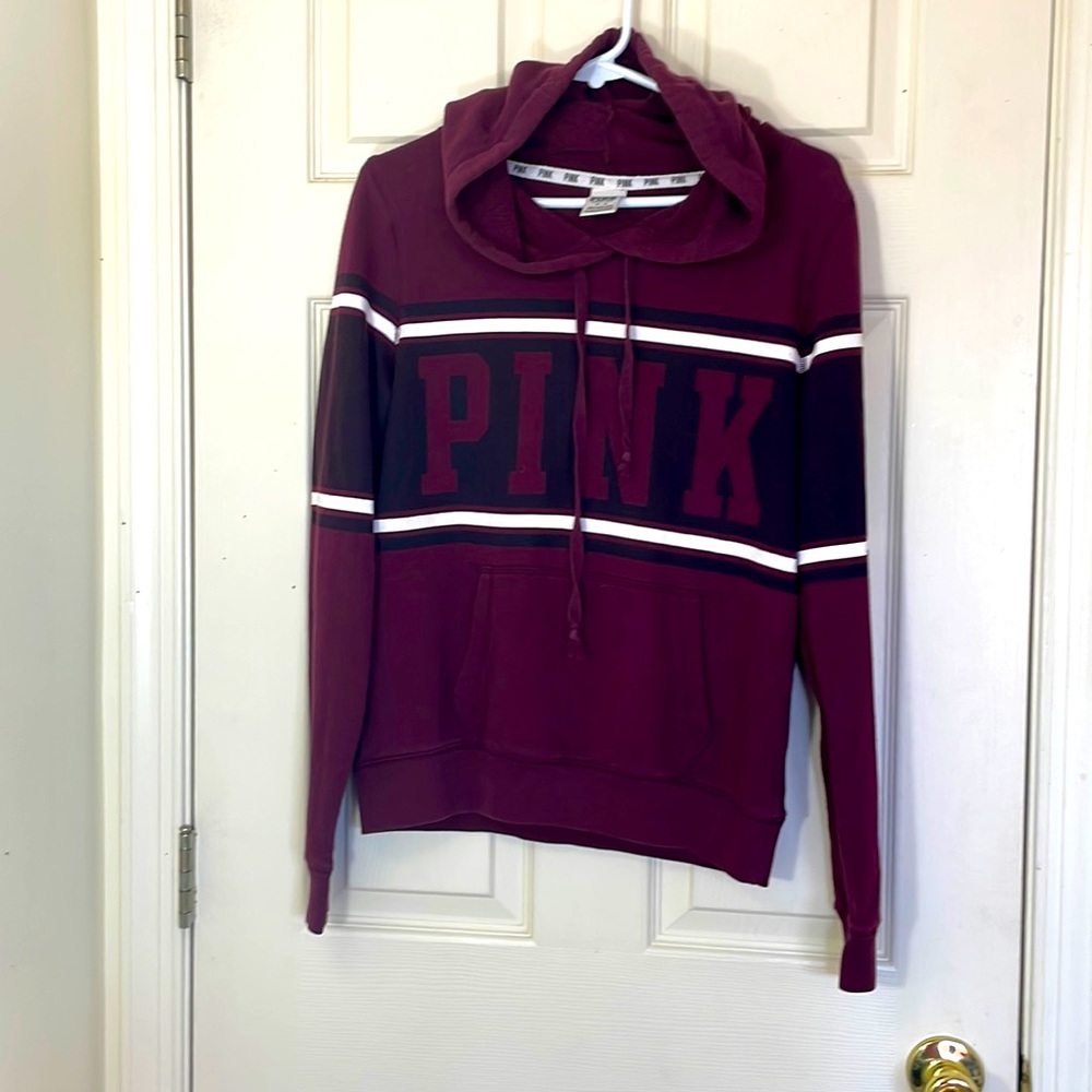 Pink Victoria’s Secret Maroon Hoodie Size Medium